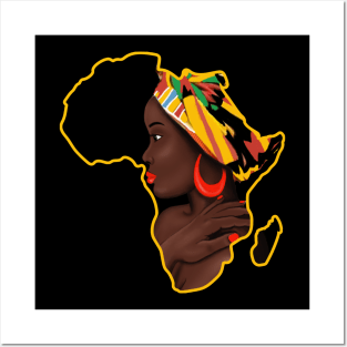 Africa Queen Mother Africa Melanin Kente Pattern Posters and Art